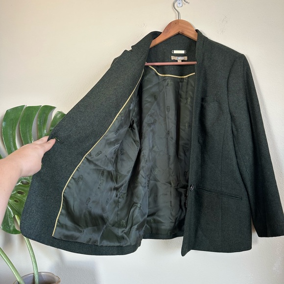 Talbots Luxe Wool Cashmere Flannel Single Button Blazer - Picture 12 of 14